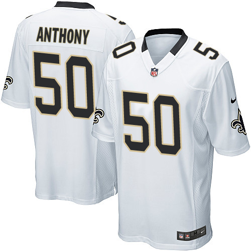 Youth Game Stephone Anthony Nike Jersey White Road - #50 NFL New Orleans Saints